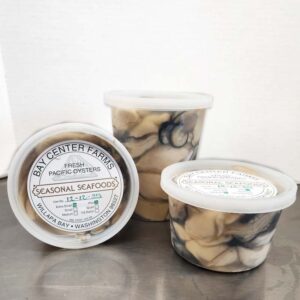shucked oysters with 4 sizes